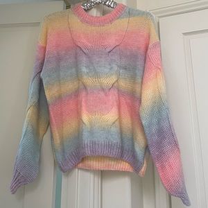 NWT Woven Heart 🌈 rainbow 🌈 unicorn ombré sweater sz M